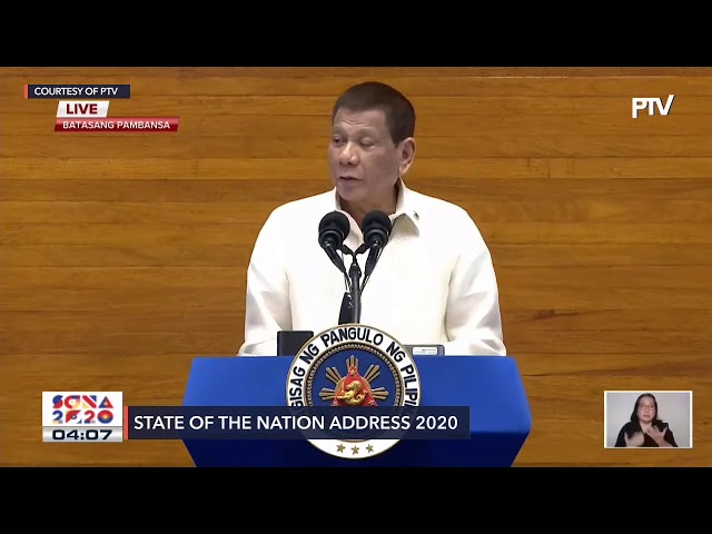 Duterte puts spotlight on Drilon in SONA 2020