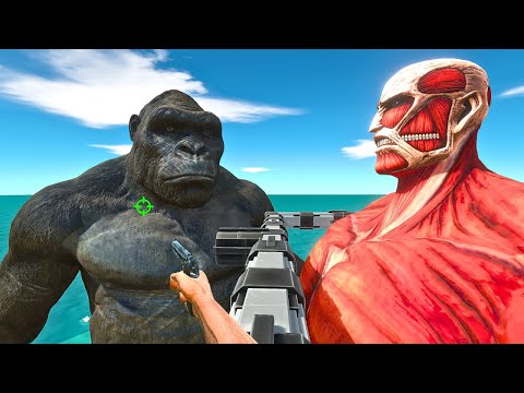 FPS Avatar Rescue Colossal Titan and Fight King Kong - Animal Revolt Battle Simulator