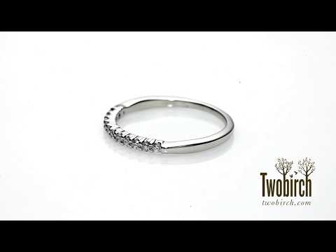 0.25 Carat Double Shared Prong Thin Wedding Band - TwoBirch  TB-WR-0021-WG-E