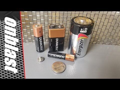 What's inside batteries? I was surprised by the 9 volt(sandblasting through batteries to see inside)