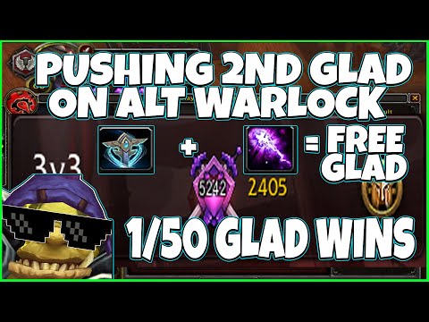 PUSHING 2ND GLAD ON ALT WARLOCK 1/50 GLAD WINS! DEATHBOLT + VESPER TOTEM = FREE GLAD INSANE ONESHOTS