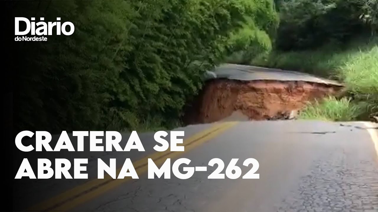 Imagem da notícia Cratera se abre em Minas Gerais e 'engole' 70 metros de rodovia após chuva