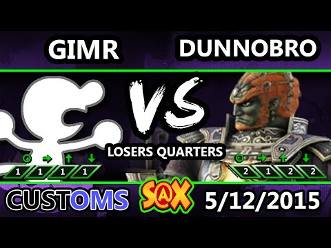 S@X Customs - VGBC | GimR (Ness, G&W) vs DunnoBro (Ganondorf, Duck Hunt) LQ Smash Wii U - Smash 4