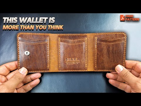 Make A  Unique Trifold Leather Wallet, Free Pattern leathercraft