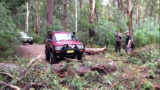 preview picture of video 'Toyota 4runner towing tree off track 3vze'