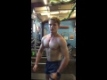 Teen bodybuilder muscle posing