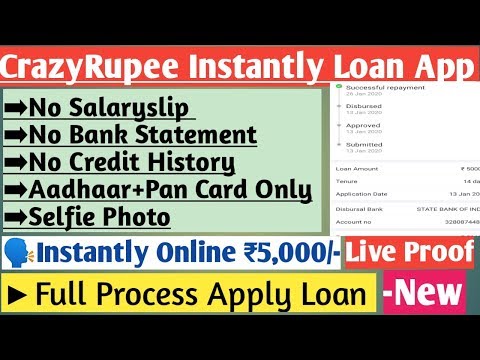 New Instant Personal Loan App Rs.5.000/-Aadhaar+Pan Card Only-Live Proof,CrazyRupee Loan App Video