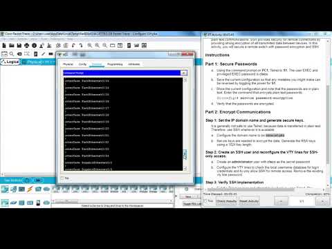 CCNA2 v7 - Lab 1.3.6 Packet Tracer - Configure SSH