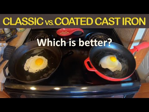 FRYING EGGS IN CAST IRON SKILLET - CLASSIC VS. ENAMELED