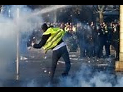 Yellow Vest Protests against Globalism Open Borders ISLAM Invasion turns to Riots in Paris 12/3/18 Video