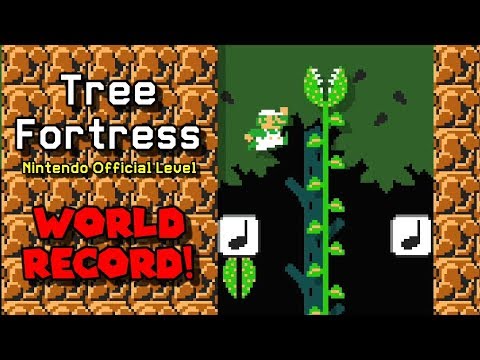 Tree Fortress (NintendoUS official level) - World Record (1:09.986) | Super Mario Maker 2