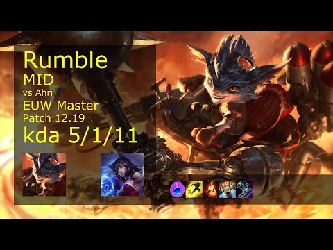 Rumble vs Ahri Mid - EUW 5/1/11 Patch 12.19 Gameplay