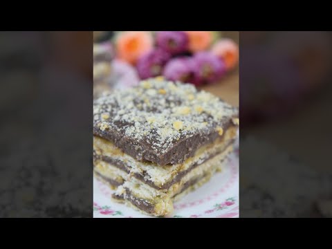 The most wonderful dessert with milk, chocolate and petit beurre biscuits