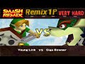 Smash Remix Classic Mode Remix 1P Gameplay With NEW Young Link VERY HARD