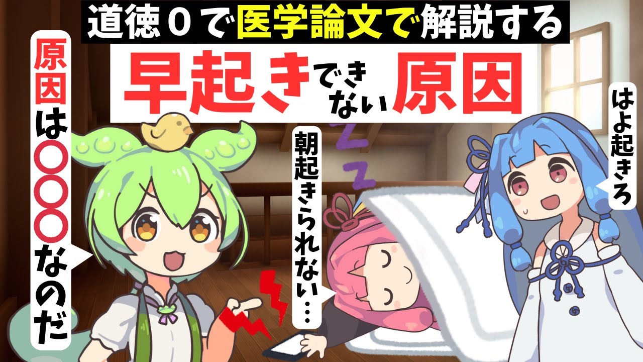 早起きできない原因は〇〇〇【ずんだもん解説】