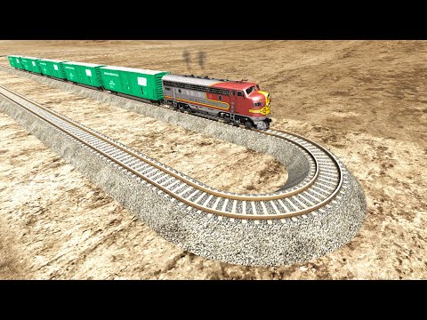 Train vs U-turn Crashes 04 - BeamNG.Drive | BeamNG High Speed