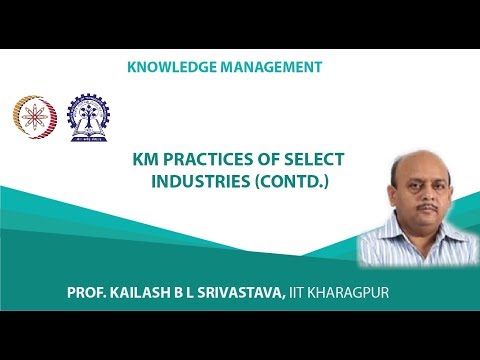 KM practices of select industries cont