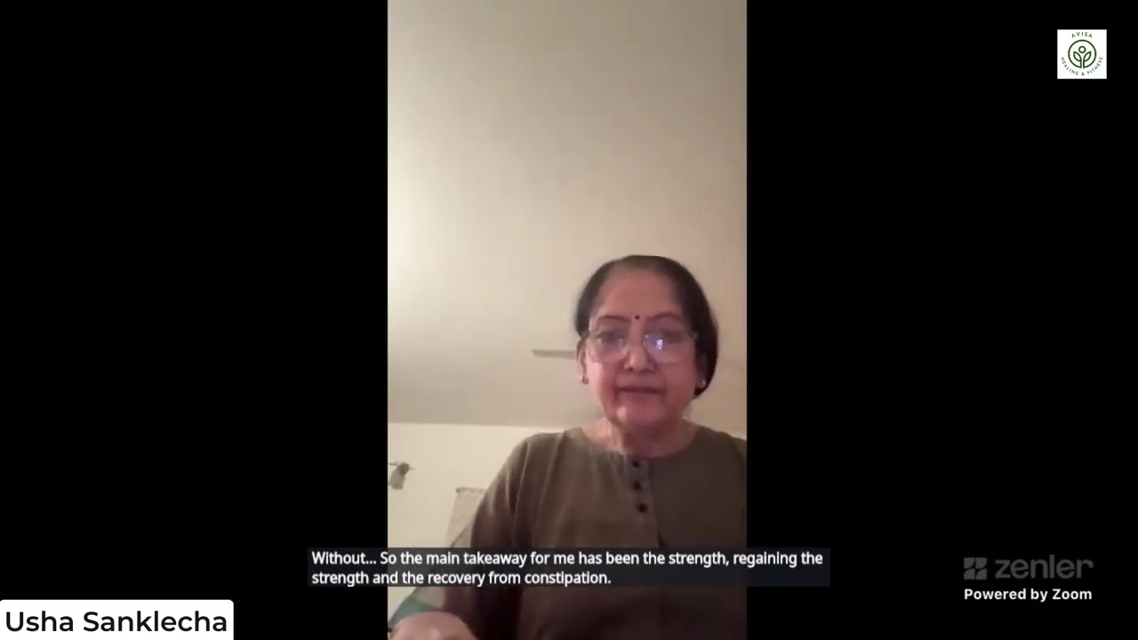 Usha Sanklecha - Constipation cured, regained strength, medication stopped, calm balanced & grounded