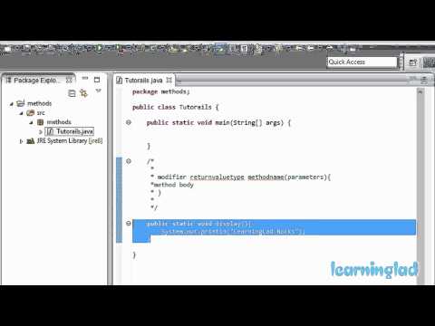 Creating Using Methods in Java Programming Video Tutorial
