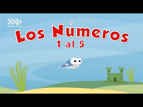 The numbers 1 to 5 in Spanish for children
