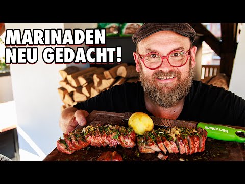 Marinierter Schweinenacken vom Grill 🔥🔪 Mit Zitrone als Geheimzutat 🍋