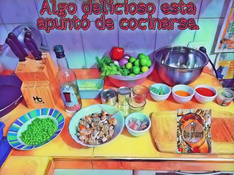 Dúo marino, preparación de arroz con mariscos + ceviche comidas criollas