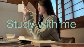 카페에서 커피 한 잔이랑 같이 공부해요 ☕️ STUDY WITH ME for 1hr 30min (fireplace sound, real time)