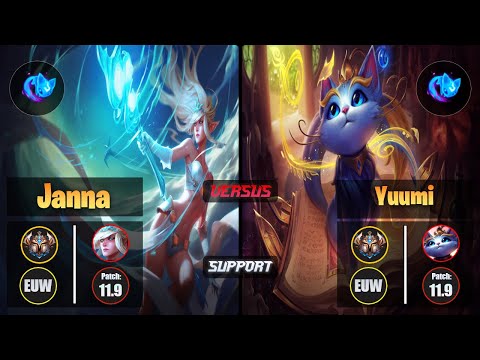 Challenger JANNA [Summon Aery] (Support) VS  YUUMI - Challenger EUW Patch 11.9