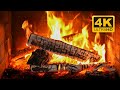 🔥 Relaxing Fireplace (3 HOURS) with Burning Logs and Crackling Fire Sounds for Stress Relief 4K UHD