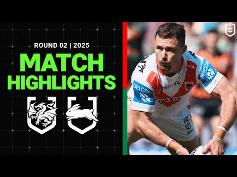 NRL Highlights | NRL Match Highlights 2025 | Dragons v Rabbitohs | Round 2, 2025