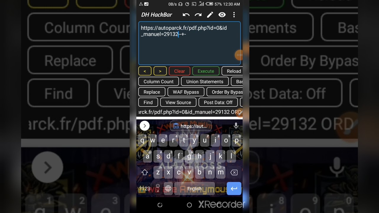SQL injection in pdf page and print file download database