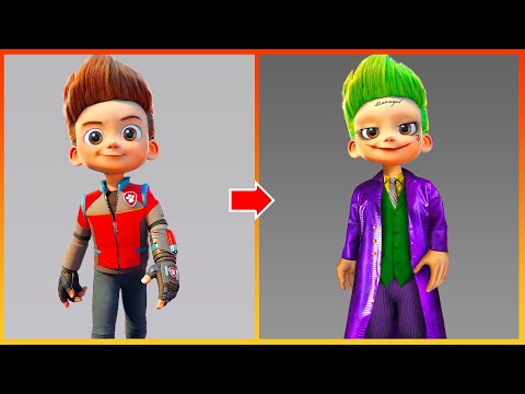 Ryder Paw Patrol Glow Up Into Joker  - Paw Patrol The Movie