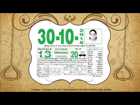 Tamil Calendar 30 October 2018, Rasi palan