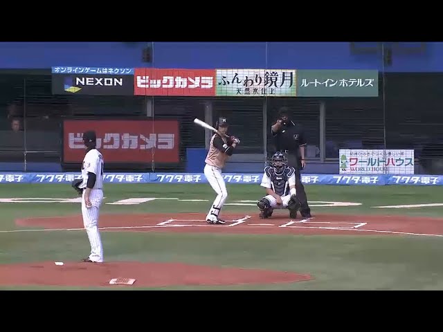【1回表】試合開始わずか6秒!! ファイターズ・西川の初回先頭打者「初球」HR!! 2015/5/2 M-F