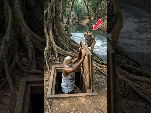 Building a Tree Trunk House EP 6 | Beautiful Handmade Woodworking Art #treetrunkhouse #shorts