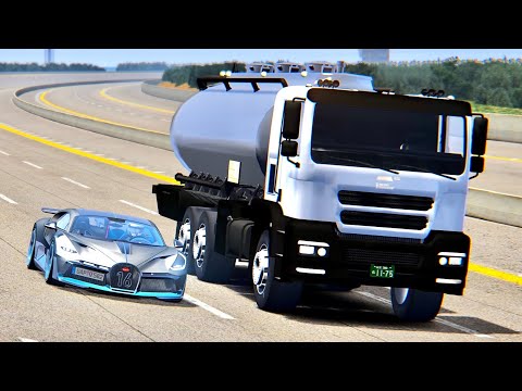 Bugatti Divo vs Tank Truck Monster - Nardo Speed Ring