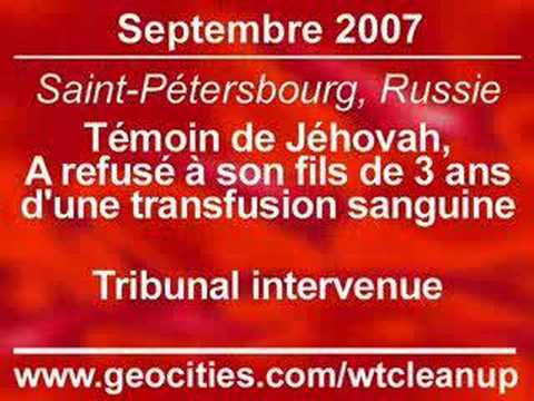 pourquoi les temoins de jehovah refuse la transfusion sanguine