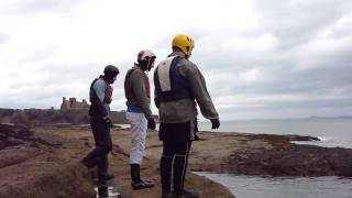 preview picture of video 'First swim of the season  - Coasteering North Berwick'