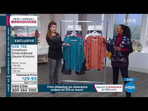 Curations Embroidered Gauze Kimono