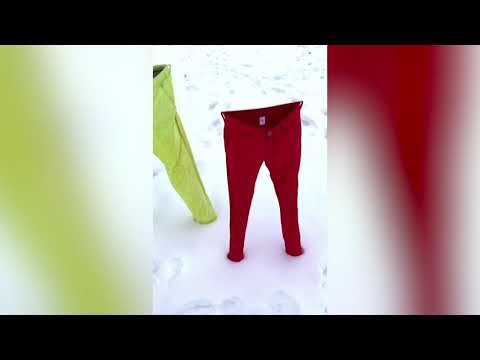 フローズンパンツに挑戦してミネアポリスの冬を彩る (Frozen pants challenge brings color to Minneapolis winter)