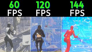 60Fps vs 120Fps vs 144Fps Fortnite - Fps Comparison ( Creative Mode )