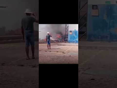 Incêndio na cidade de Manaíra, no Sertão da Paraíba, tarde de terça-feira (02)