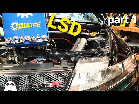 Honda civic Fn2 type r Quaife LSD installation part 1 step by step how to!