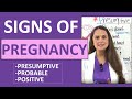 Signs of Pregnancy Presumptive, Probable, Positive Nursing Mnemonic NCLEX Maternity