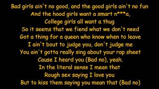 Wale Ft. Tiara Thomas - Bad (Lyrics)