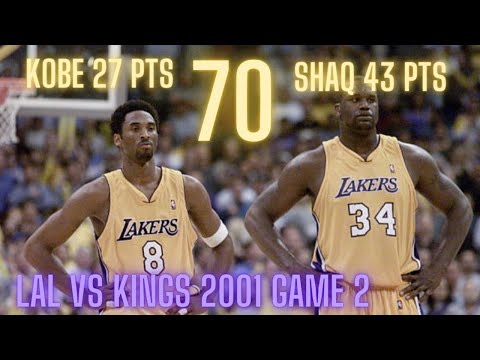 Kobe Bryant & Shaquille O'Neal 70 Points Total vs Kings NBA Playoffs 2001 Game 2 Duo Highlights