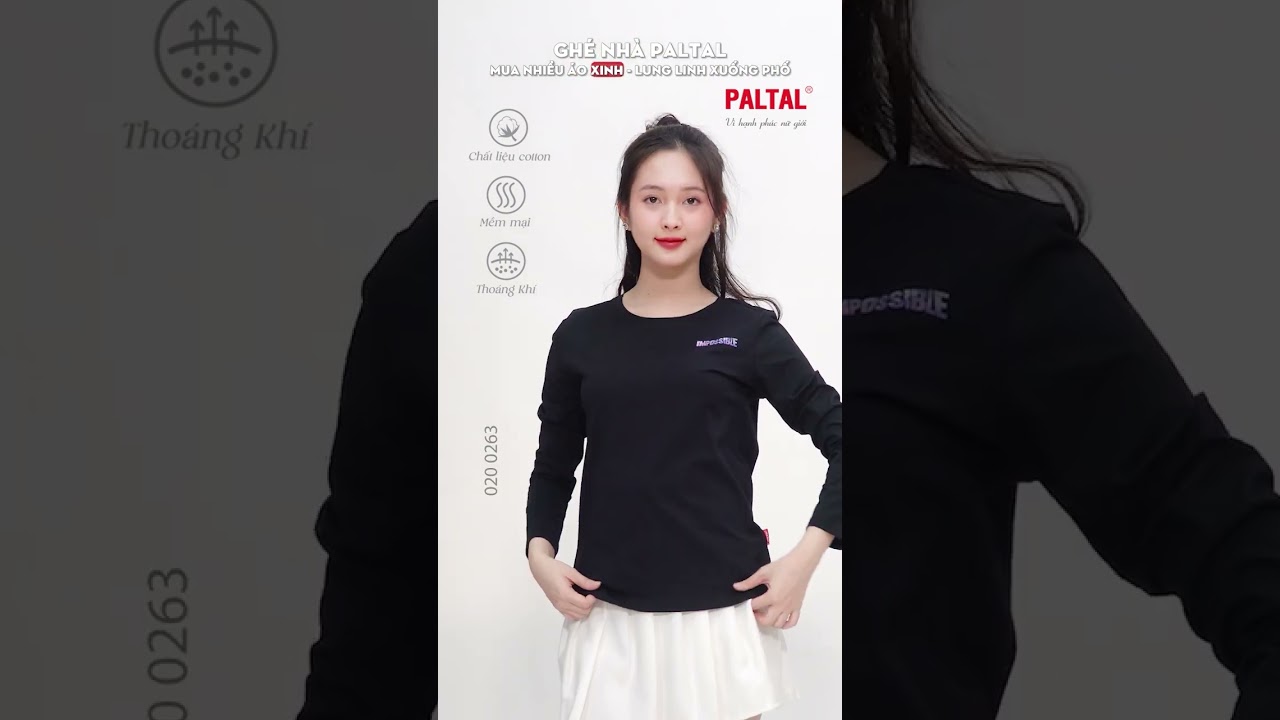 Áo thun nữ tay dài Cổ Tròn chất cotton siêu mát 020p 0263