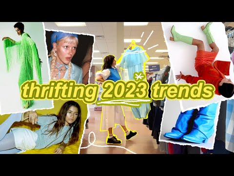 thrifting 2023 fashion trends ✿ first thrift with me of the new year! ❄️ winter thrift haul