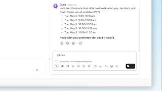 Schedule a Meeting Without Leaving the Conversation | ClickUp Brain²