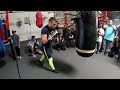VASYL LOMACHENKO WORKING THE HEAVYBAG WITH BODY SHOT COMBINATIONS AHEAD OF JORGE LINARES FIGHT